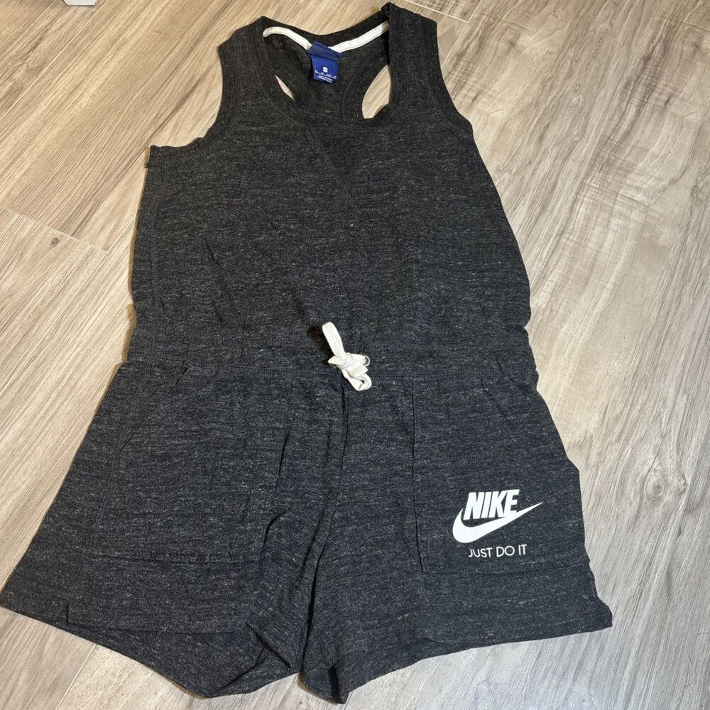 Nike Gym Vintage Racerback Romper in Heathered Grey Women’s Sz XS